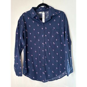 PINK Victoria Secret Flamingo Classic Oversized Shirt XS-Small NEW a46